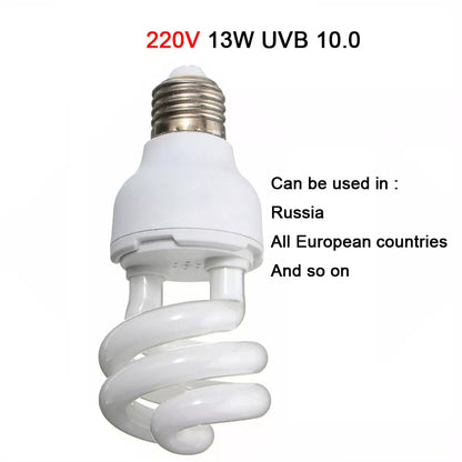 Reptile UVB 5.0 10.0 Lamp Bulb for Turtle Lizard Snake Lguanas Heat Calcium Lamp Bulb Energy Saving Light Reptile Succulent E27