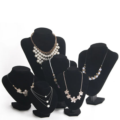 Model Bust Show Exhibitor 6 Options Black Velvet Jewelry Display Necklace Pendants Mannequin Jewelry Stand Organizer