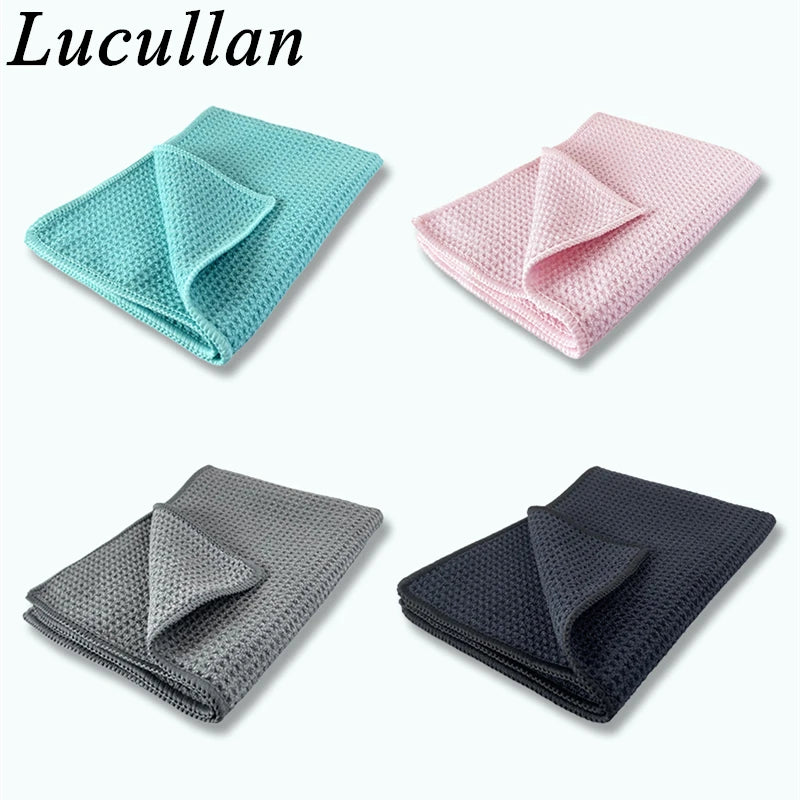 Lucullan Magic Power Super Absorbancy Waffle Weave Cloth 30X40CM 380GSM Microfiber Towels for Glass Paint and Interior