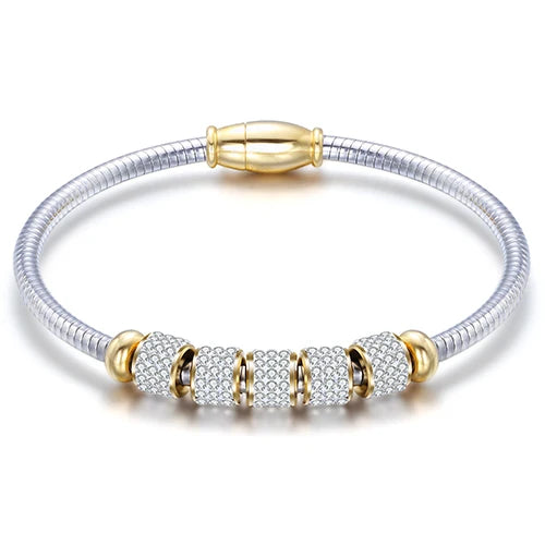 Drop Shipping Fashion Woman Bracelet and Bangles With Magnetic Clasp Women Stainless Steel Bracelet Bangles Jewelry
