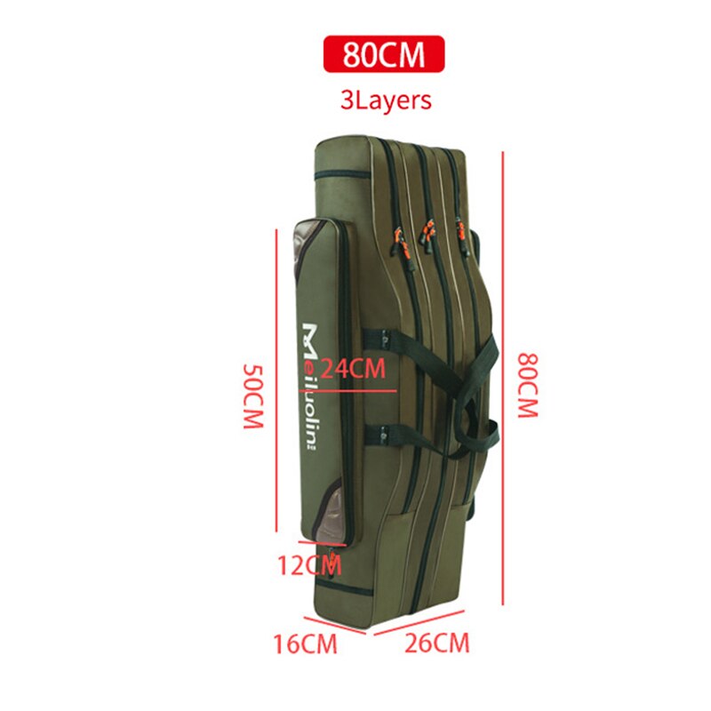 Oxford Fishing Bag Thicken 2/3 Layers 120cm Portable Fishing Tackle Bag Folding Fishing Rod Handbag Big Capacity Backpack XA115G