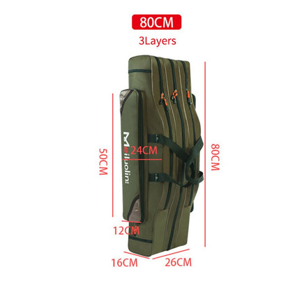 Oxford Fishing Bag Thicken 2/3 Layers 120cm Portable Fishing Tackle Bag Folding Fishing Rod Handbag Big Capacity Backpack XA115G