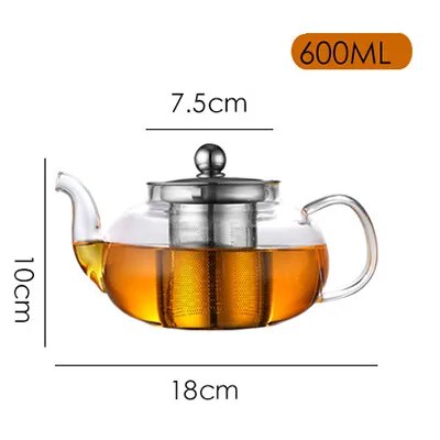 600/800ml Heat Resistant Glass Teapot Flower Tea Set Kettle Coffee Tea Pot Drink