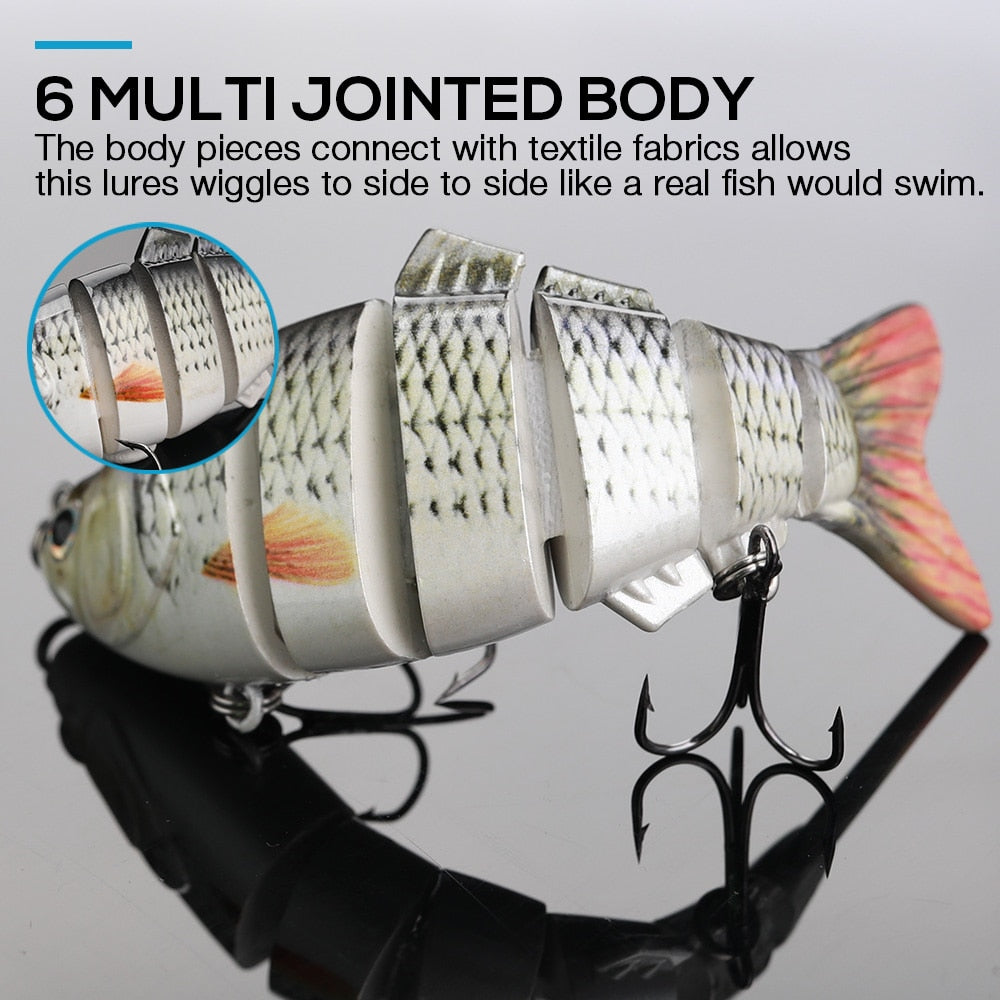 TREHOOK Sinking Wobblers Fishing Lures 10cm 17.5g 6 Multi Jointed Swimbait Hard Artificial Bait Pike/Bass Fishing Lure Crankbait