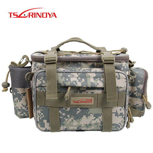 TSURINOYA Multifunction Fishing Bag Y7 19*15*40cm High Capacity  Fishing Tackle Lure Bag Shoulder Bag Canvas Waist Bag
