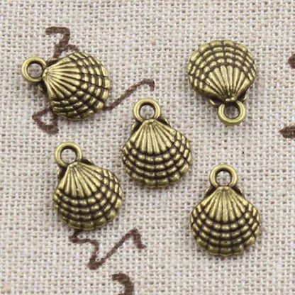 15pcs Charms Double Sided Lovely  Shell 13x10mm Antique Making Pendant Fit,Vintage Tibetan Bronze,DIY Handmade Jewelry