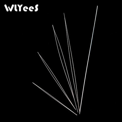 WLYeeS 5Pcs Central Opening Curved Beading Needles Stainless Steel Tools Pins for Bead Threading String Cord Easy Jewelry Making