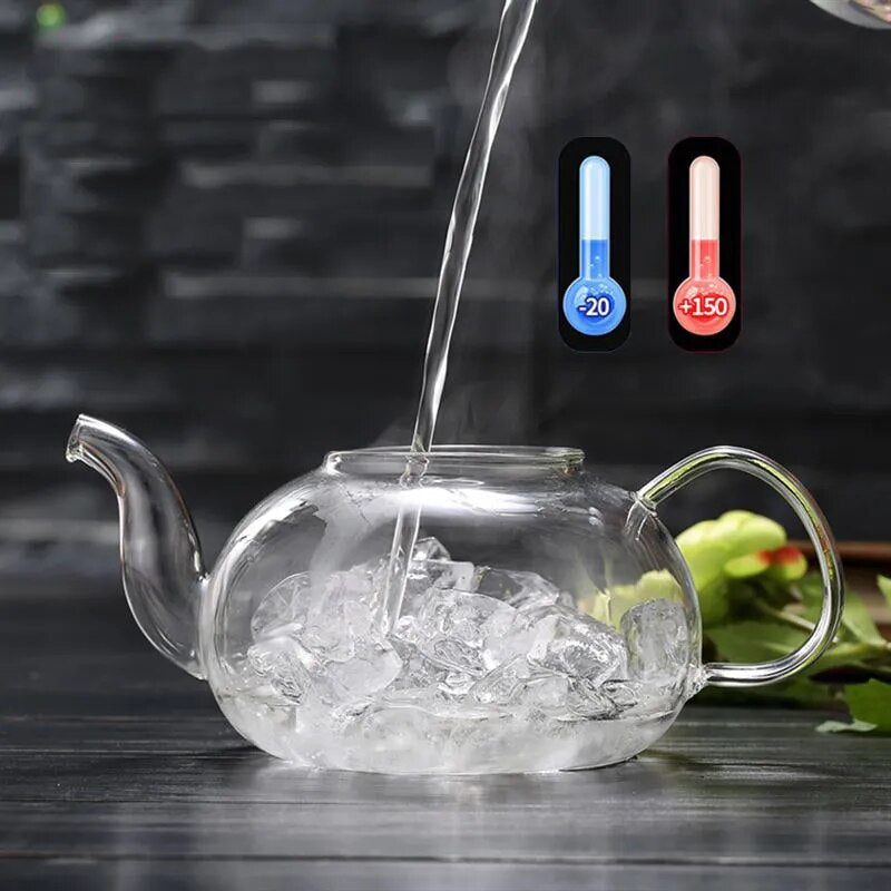 600/800ml Heat Resistant Glass Teapot Flower Tea Set Kettle Coffee Tea Pot Drink