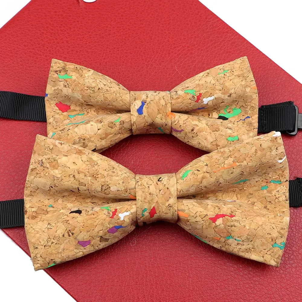 Fashion New Cork Wood Parent-Kid Bowtie Sets Fancy Adjustable Butterfly Handmade Bow Tie Wedding Party Neckwear Family Accessory