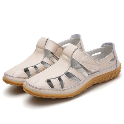 Split Leather Flat Sandals Women Fashion Summer Shoes Anti-Slip Soft Sole Ladies Gladiator Sandal Breathable Sandalias SH031502