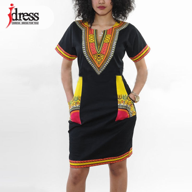 Hambelela Summer Vintage Dress Women Tunic Casual Beach Dress 2023 African Print Shirt Dress Robe Femme Dashiki Dress