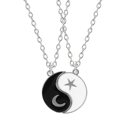 Best Friends Necklace for Women Couple Pendants Jewelry 2 Pcs/ Set Korean Fashion Harajuku Accessories