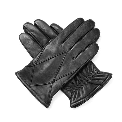 BOOUNI Leather Children Gloves Five Fingers Autumn Winter Warm Velvet Lined Kids Boys Sheepskin Gloves NM964