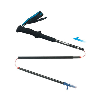 Naturehike Carbon Fiber 4 Section Ultralight Trekking Poles Tungsten Steel Walking Stick Trail Running Hiking Alpenstock