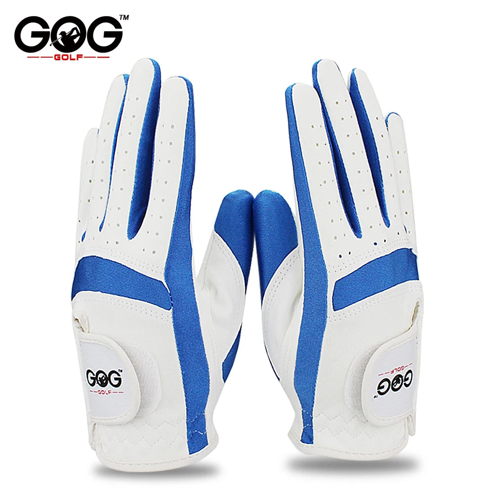 1 Pair Golf Gloves for Kids Left Hand Right Hand Glove Breathable Soft Fabric Blue Pink Child Golf Glove