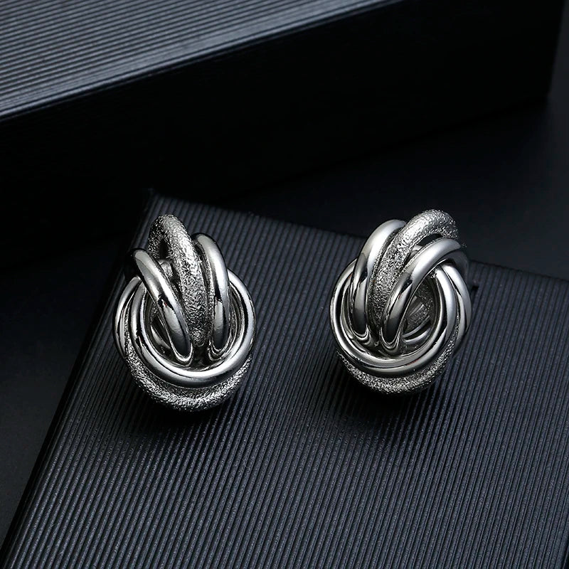 ZA Metal Maxi Statement Vintage Clip on Earrings Without Piercing  for Women Earrings Party Jewelry
