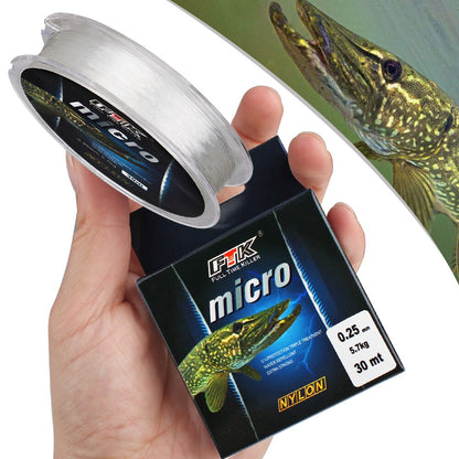 FTK  Ice Fishing Nylon Line 30M 2.9-12.5lb 1.3-5.7kg 0.08-0.25 DIA/MM Fishing Line Transparent for Carp Wire Winter Ice Nylon