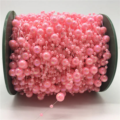 5yards Fishing Line Artificial Pearls Beads Chain Garland Flowers Wedding Christmas Decoration Brides Headgear 3mm 8mm Beads