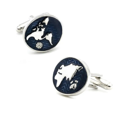 Cufflinks Retail Novelty Sail Design Blue White Color Sport Series Cufflinks for Men Cuff Links