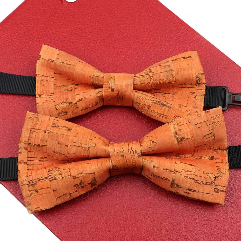 Fashion New Cork Wood Parent-Kid Bowtie Sets Fancy Adjustable Butterfly Handmade Bow Tie Wedding Party Neckwear Family Accessory