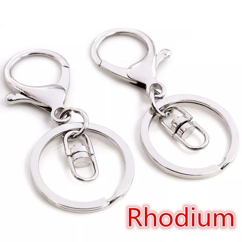 5pcs/Lot 30mm Key Ring Long 70mm Popular Classic 11 Colors Plated Lobster Clasp Key Hook Chain Jewelry Making for Keychain