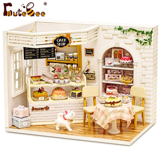 Doll House Furniture Diy Miniature 3D Wooden Miniaturas Dollhouse Toys for Children Birthday Casa Kitten Diary H013