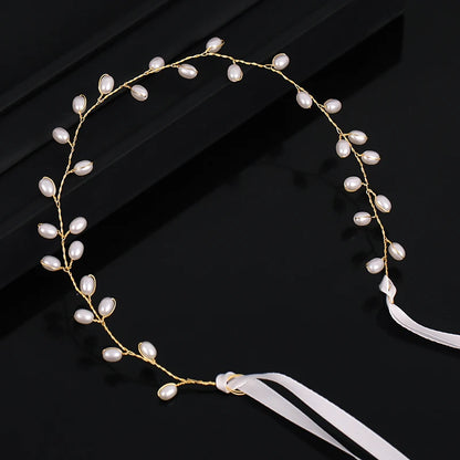 Gold/Silver Color Headbands Bride Hair Accessories Flower Pearl Crystal Hairbands Bridal Tiaras Headpiece Wedding Hair Jewelry
