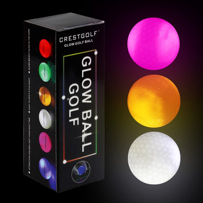 Crestgolf Golf Ball With Logo 3pcs/6pcs/10pcs/30pcs/Pack Night Glow Light Glow LED Golf Ball-Six Color for Your Choice