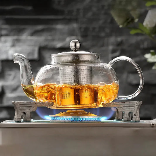 600/800ml Heat Resistant Glass Teapot Flower Tea Set Kettle Coffee Tea Pot Drink