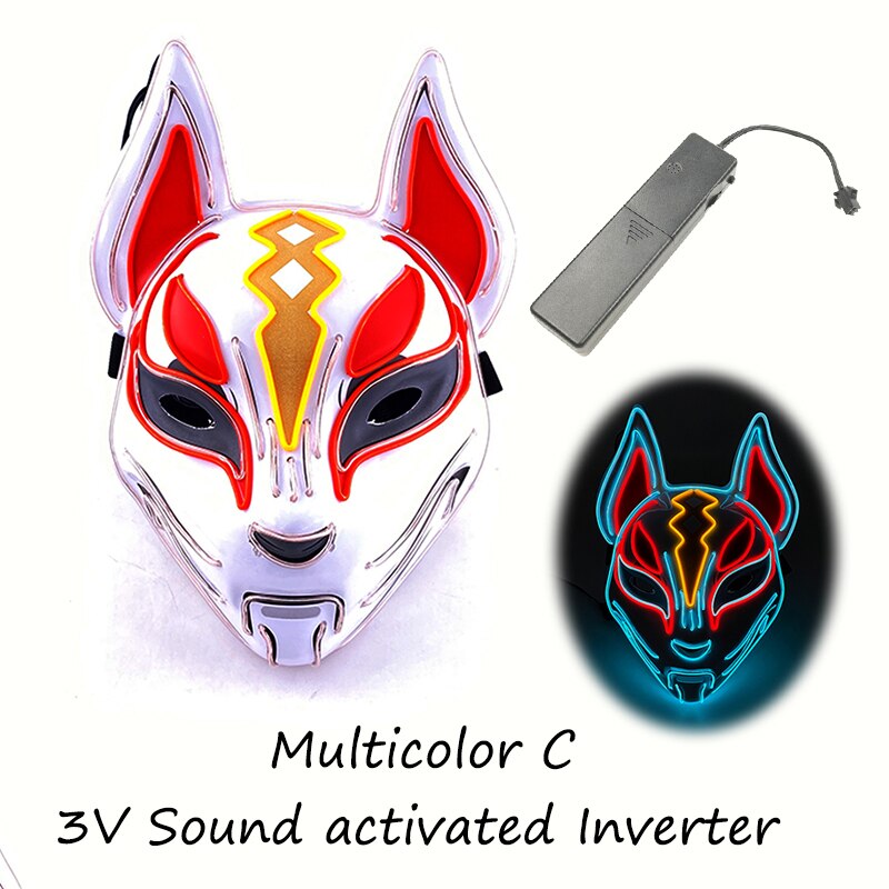 Fashion Halloween Party Mask Light Up Neon LED Mask for Halloween Carnival Party Glowing Anime Mask for Cosplay Decoration