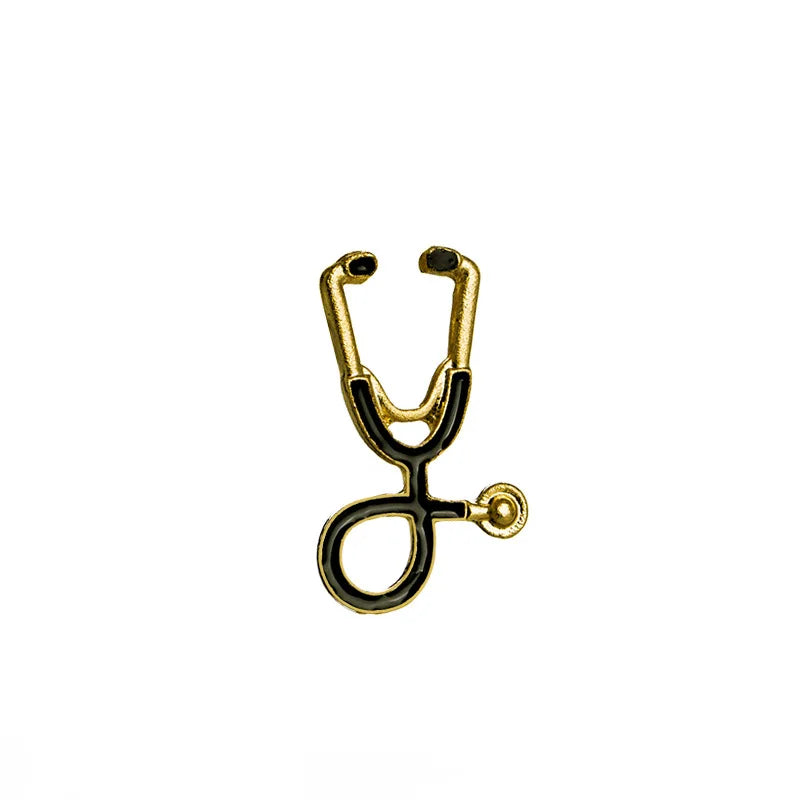 High Quality 2 Style Brooches Doctor Nurse Stethoscope Brooch Medical Jewelry Enamel Pin Denim Jackets Collar Badge Pins Button