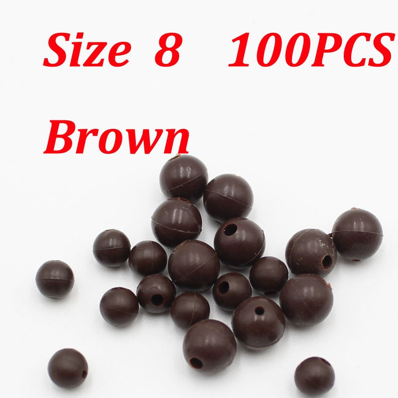 100x Soft Rubber Shock Beads Floating Rig Carp Fishing Bore Beads Chod Helicopter Rigs Beads Shank Bead Carp Fishing Accessories