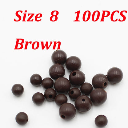 100x Soft Rubber Shock Beads Floating Rig Carp Fishing Bore Beads Chod Helicopter Rigs Beads Shank Bead Carp Fishing Accessories