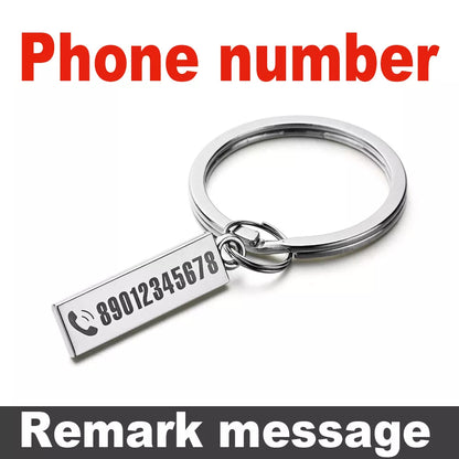 Exquisite Anti-Lost Keychain Small Chic Personalized Customized Keyring  for Car Name for Men Women Key Chain P021