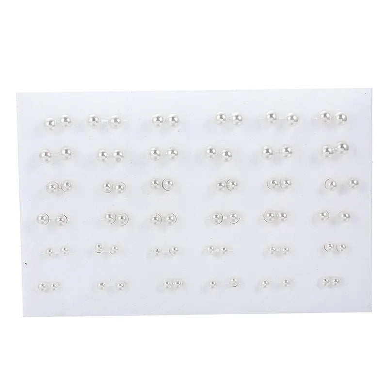 36Pairs/18pairs Earrings Mixed Styles Rhinestone Sun Flower Geometric Animal Plastic Stud Earrings Set for Women Girls Jewelry