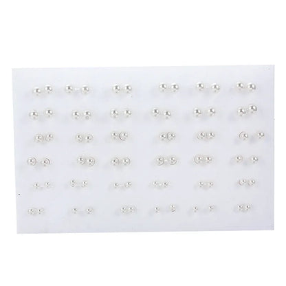 36Pairs/18pairs Earrings Mixed Styles Rhinestone Sun Flower Geometric Animal Plastic Stud Earrings Set for Women Girls Jewelry