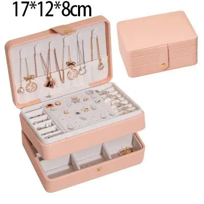 Jewelry Organizer Large Jewelry Box High Capacity Jewelry Casket Makeup Storage Makeup Organizer Leather Beauty Travel Box