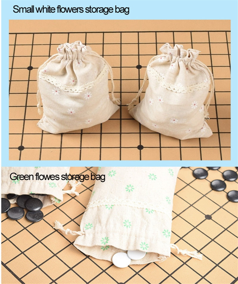 Standard Go Chess Use for Match 19 Line 361pcs Chessman Go Chess Game  Diameter 2.2cm Leather Chessboard Cloth Bag Weiqi Toy