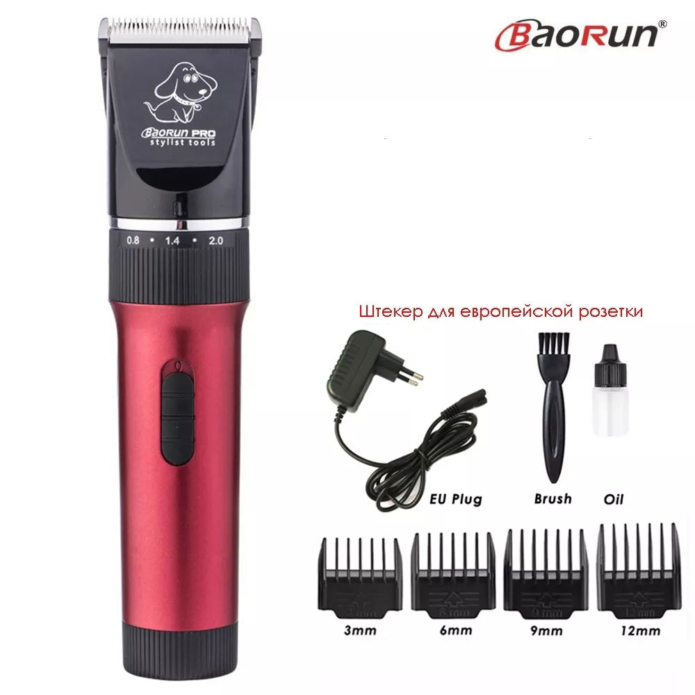 BaoRun P6 Professional Dog Hair Trimmer Rechargeable Pet Cat Grooming Clipper Shaver Low-Noise Electric Cutters Haircut Machine
