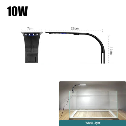 Super Slim LED Aquarium Light Lighting Plants Grow Light 5w/10w/15w Aquatic Plant Lighting Waterproof Clip-On Lamp for Fish Tank