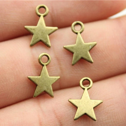 WYSIWYG 40pcs 11x8mm 3 Colors Tiny Star Charm Star Pendant for Jewelry Making