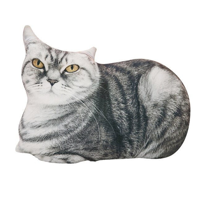 1PCS 50CM 3D Simulation Cat Plush Stuffed Soft Pillow Cute Lifelike Dog Sofa Bedroom Cushion Kids Toys Home Decoration