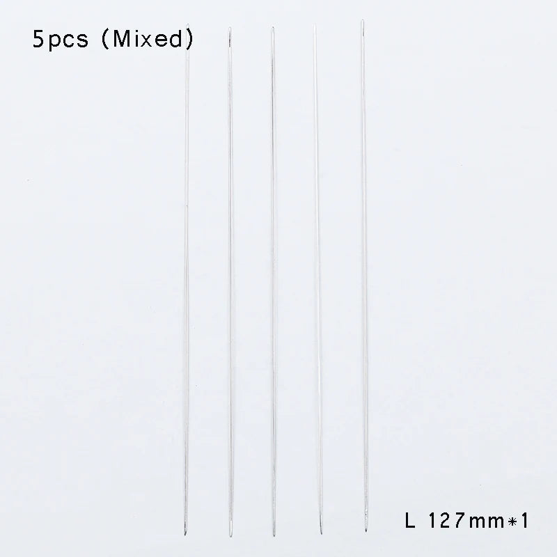 BTFBES 5pcs Central Opening Jewelry Beading Needles Stainless Steel Pins Jewelry Bracelets Handmade Making Beads DIY Accessories