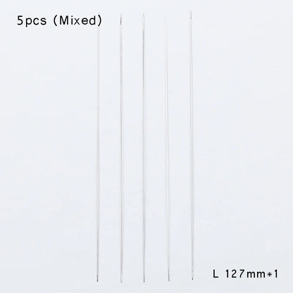 BTFBES 5pcs Central Opening Jewelry Beading Needles Stainless Steel Pins Jewelry Bracelets Handmade Making Beads DIY Accessories