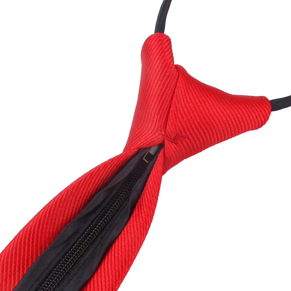Zipper Necktie for Men Women Tie for Boys Girls Suits 6cm SolidTies Slim Girls Neck Tiie Gravatas Rubber Pre-Tied Tie