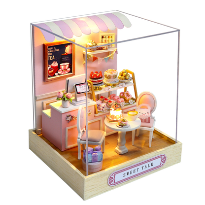 Doll House Furniture Diy Miniature 3D Wooden Miniaturas Dollhouse Toys for Children Birthday Casa Kitten Diary H013