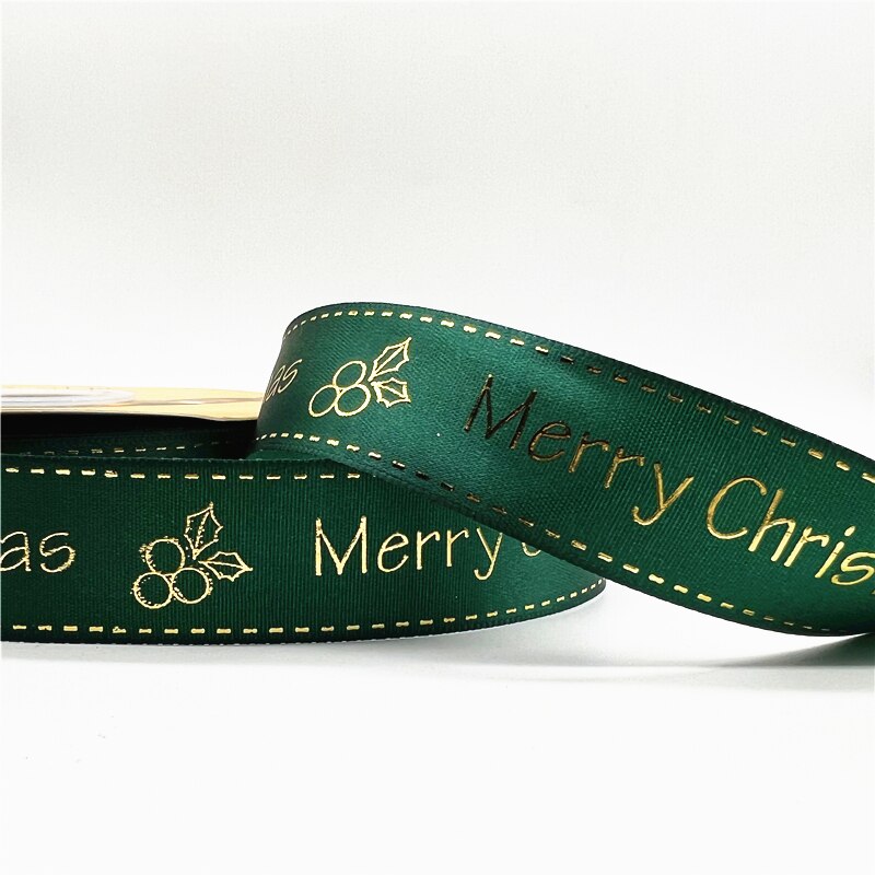 5yards 1inch 25mm Christmas Ribbon Printed Christmas Polyester Ribbon for Handmade Design Christmas Decoration DIY