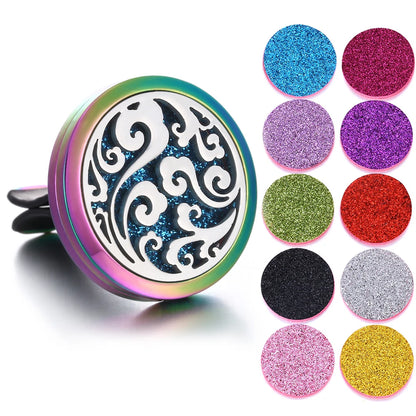 New Aromatherapy Jewelry Car Perfume Air Freshener Car Clip Tree of Life Aroma Essential Oil Diffuser Necklace Locket Pendants