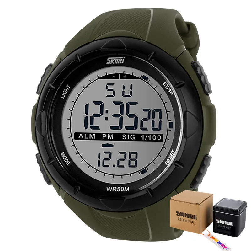 SKMEI Fashion Simple Sport Watch Men Military Watches Alarm Clock Shock Resistant Waterproof Digital Watch Reloj Hombre 1025