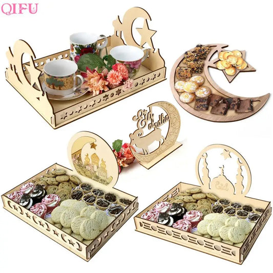 Wooden EID MUBARAK Ramadan Decoration Islamic Ramadan and Eid Decorations for Food Eid Al Adha EID Muslim Decor Ramadan